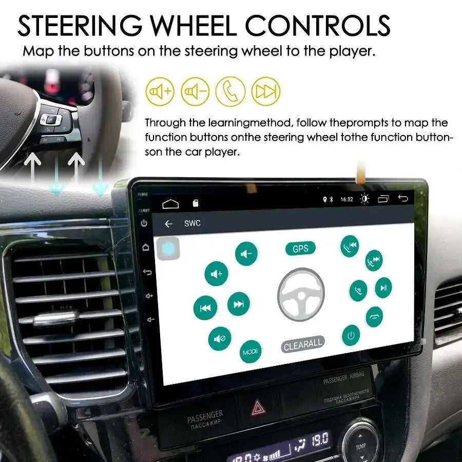 For Mitsubishi Outlander 3 GF0W GG0W 2012-2018 GPS Navigation Multimedia Video Player 8+12