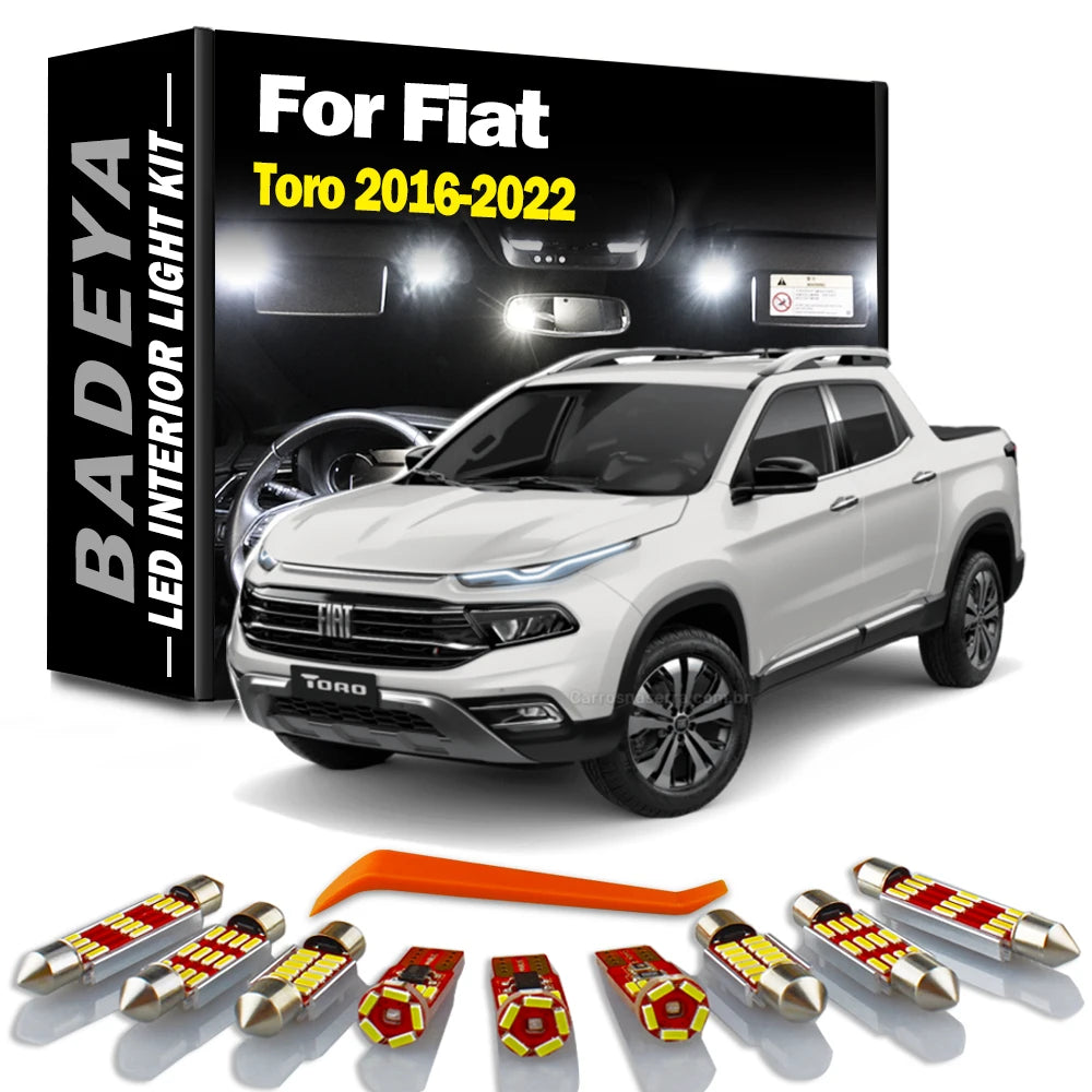 12-Piece LED Interior Light Kit for Fiat - Canbus Error-Free Interior Bulbs