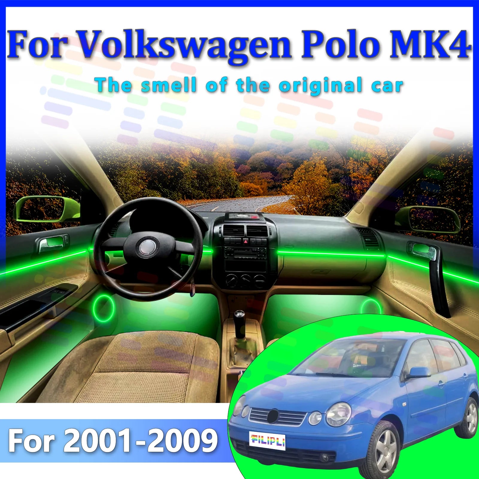 RGB - Ambient Light - for VW MK4 2001-2009 - App Control - Car Interior Lighting | AUTOKITSHOP