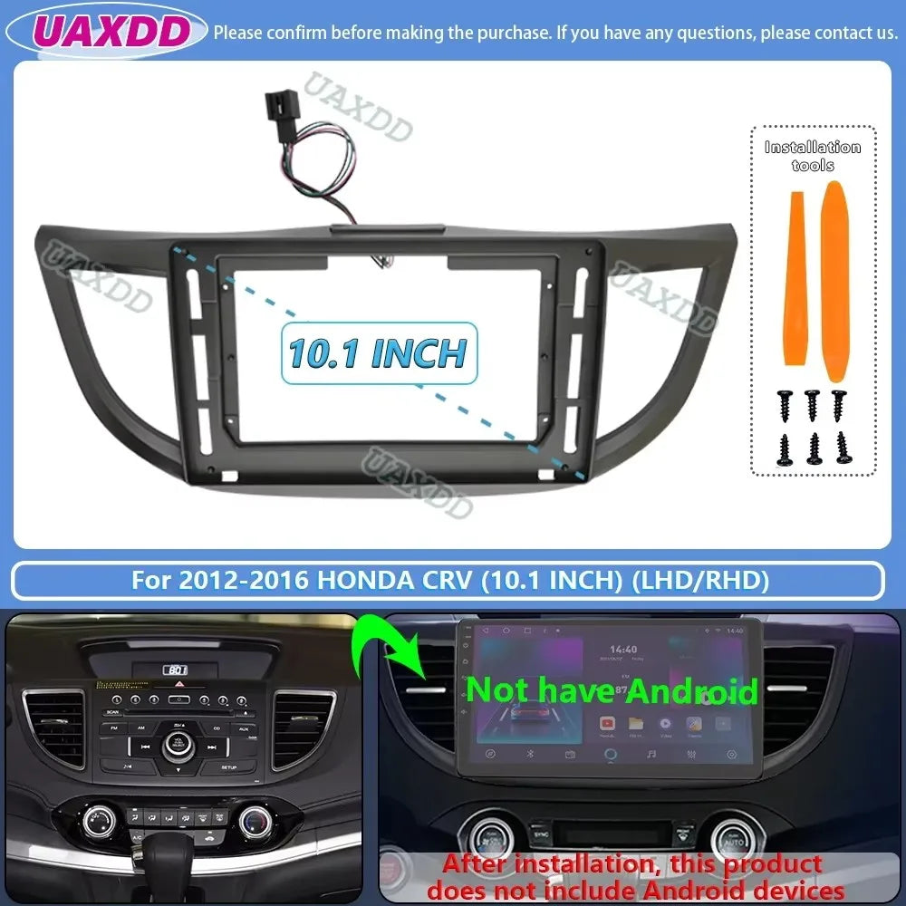 FOR 2012-2016 HONDA CRV 9 10.1INCH 2 Din Car radio Android frame Kit Center fascia cable h