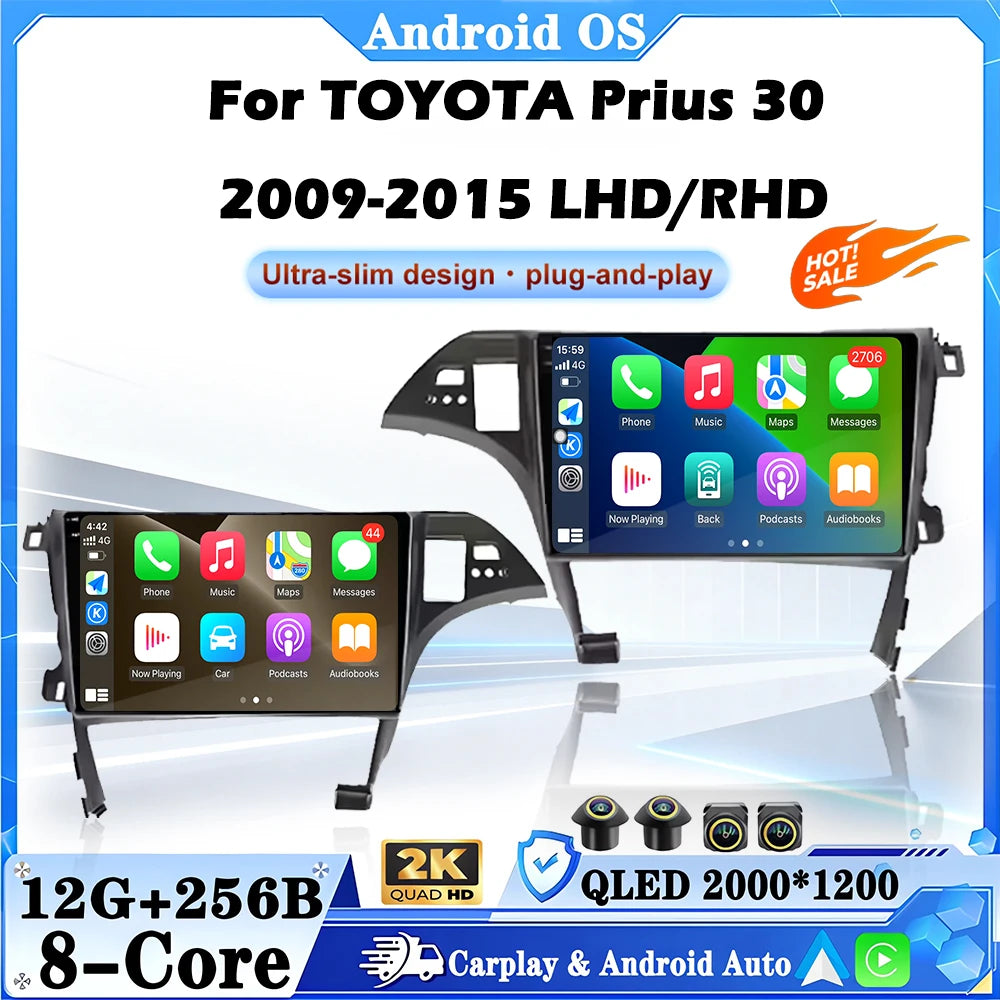 Android 16 DSP Stereo For TOYOTA Prius 30 2009 2010 2011 2012-2015 Bluetooth Wireless Carp