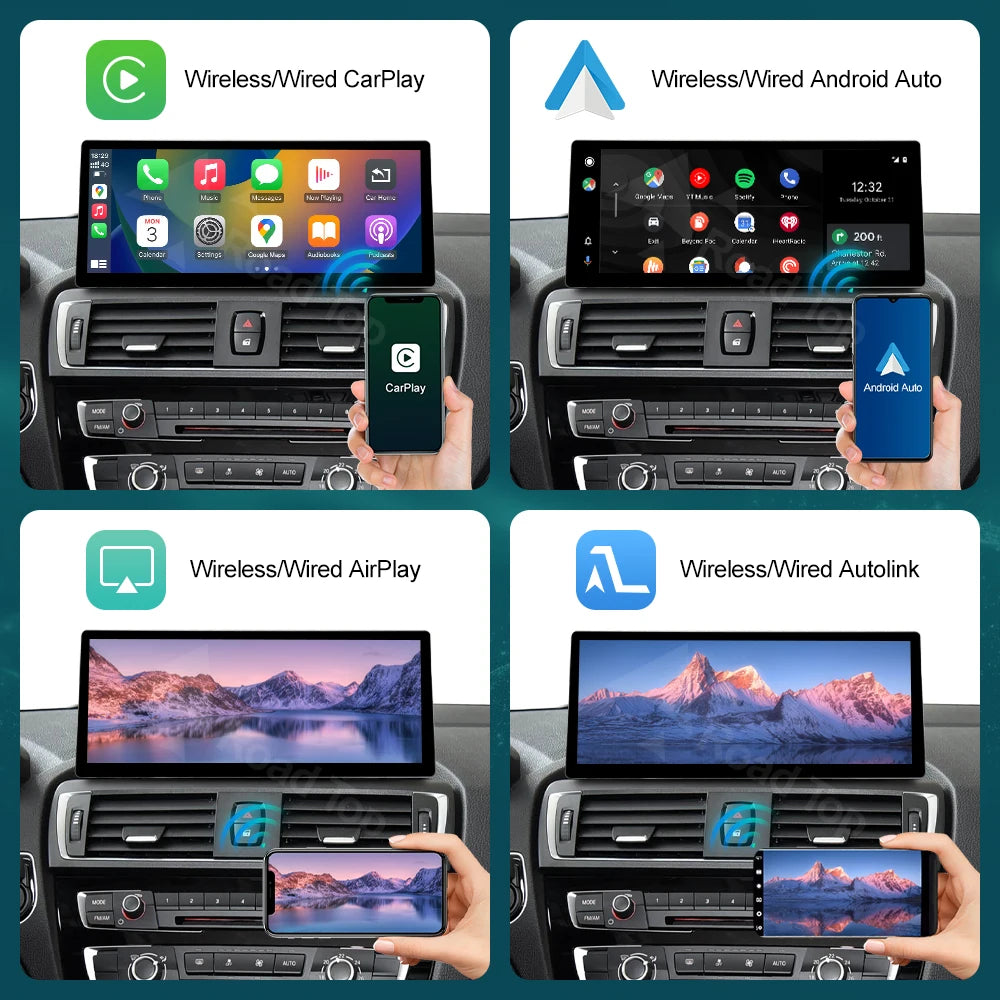 12.3 RoadTop Wireless CarPlay Android Auto Multimedia Linux Screen For BMW Series 1 2 F20