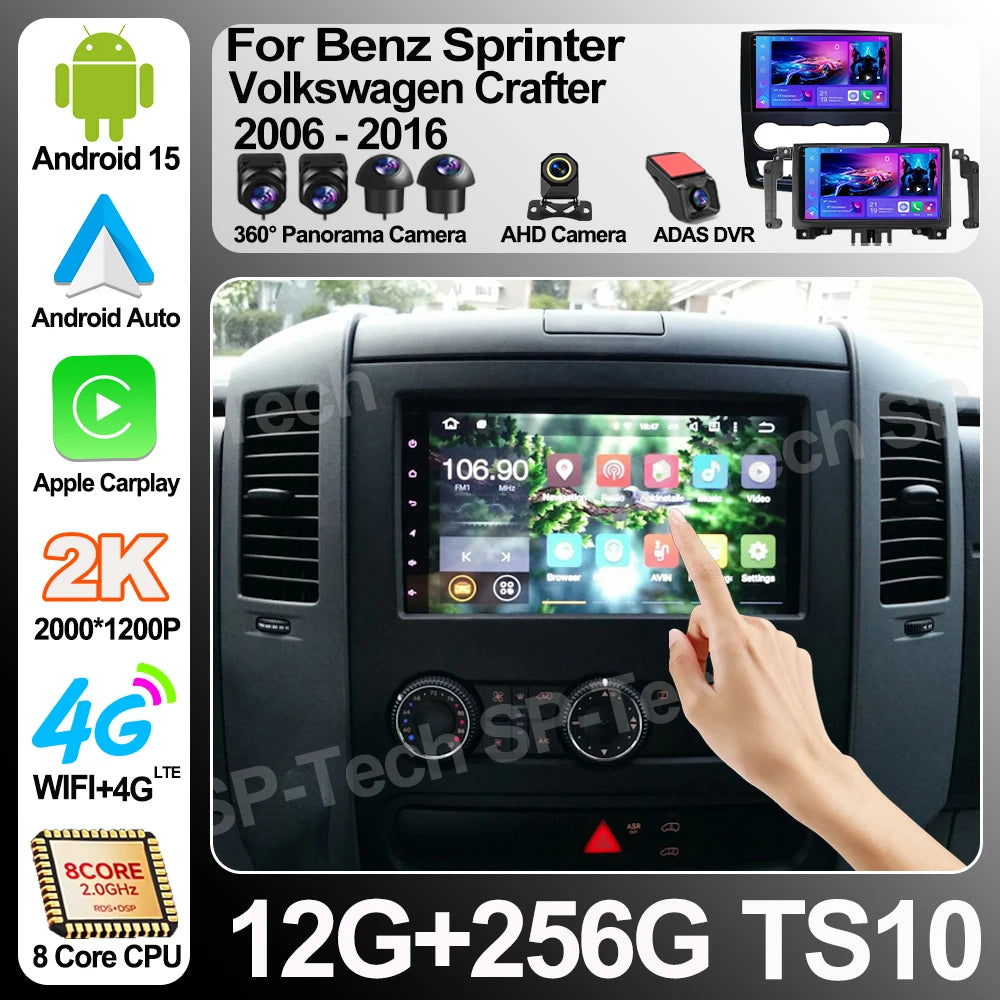 10"9" Android 16 For Benz Sprinter Volkswagen Crafter 2006 - 2016 Car Radio Multimedia Vid | AUTOKITSHOP