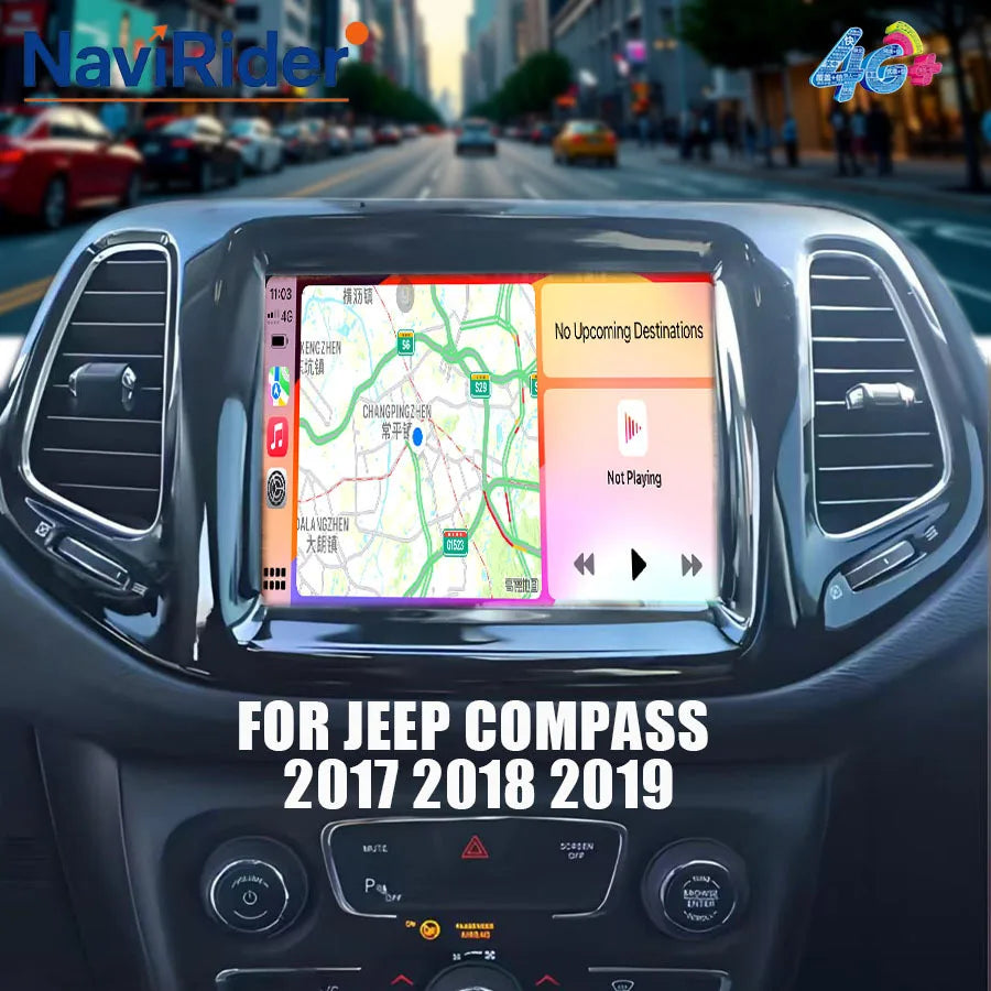 8.4" Android 15 Qled Screen For Jeep Compass 2017-2019 Car Radio Multimedia Player Wireles