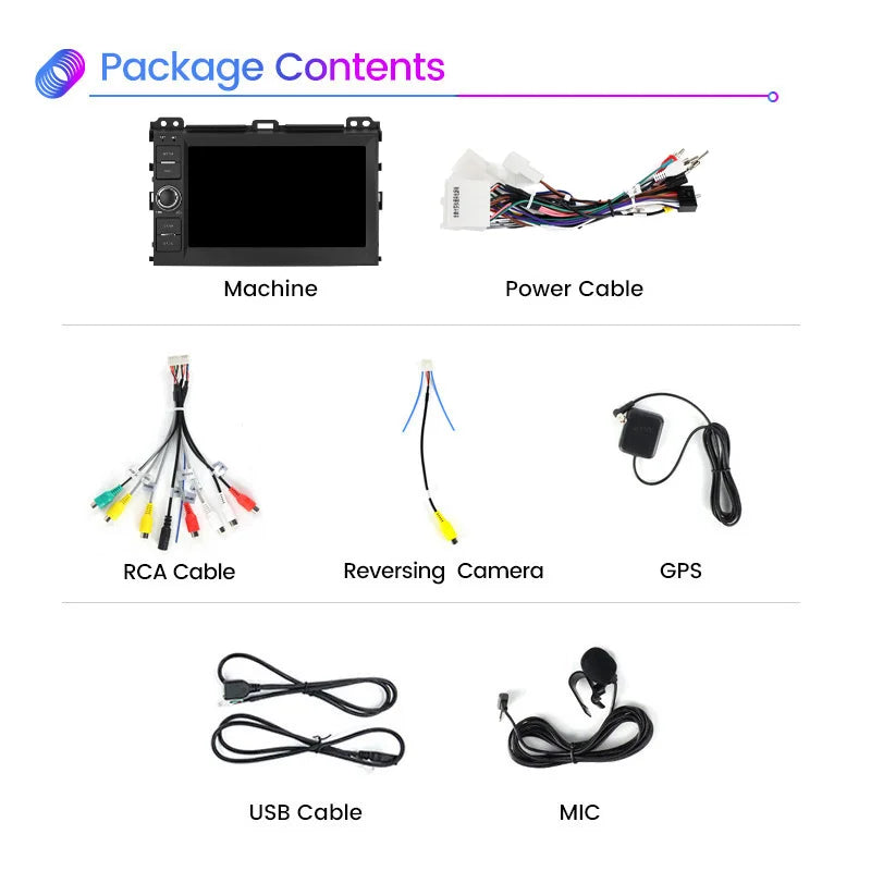 Wireless CarPlay Android Auto Multimedia Display Screen For Toyota Land Cruiser Prado 120