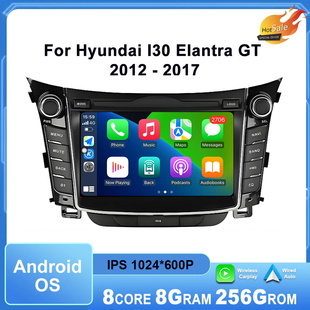 Android OS System for Hyundai I30 Elantra GT 2012 - 2017 Car Radio Multimedia Touch Displa