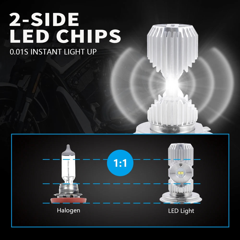 2x H4 LED Headlight Bulbs for Motorcycle Hi/Lo Beam H4 LED Lamp For KTM E-XC EXC-F XC For