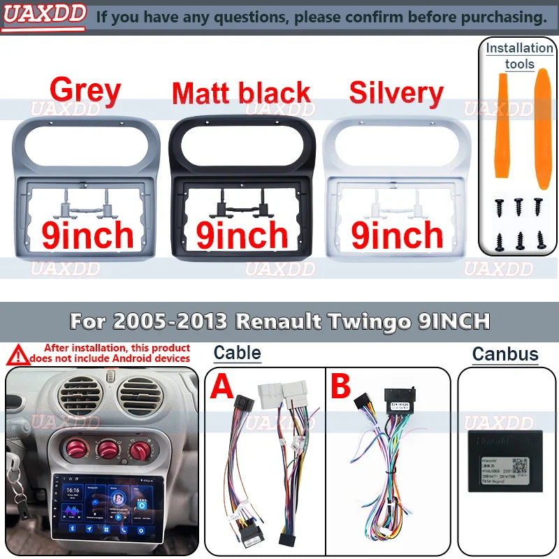 For 2005-2013 Renault Twingo 9INCH Autoradio Android Stereo Audio Ecran Multimedia Lecteur
