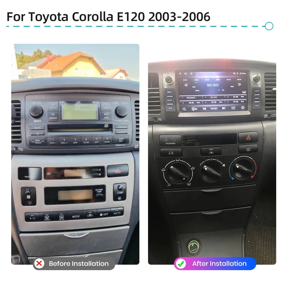 7 inch Android 16 Screen For Toyota Corolla E120 2003-2006 Car Multimedia Video Player GPS