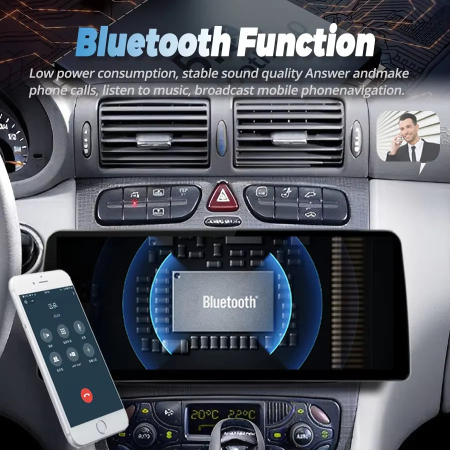 12.3inch Radio Android Car Video Player Stereo For BENZ C ClASS W203 2002-2003 CLK-CLASS W