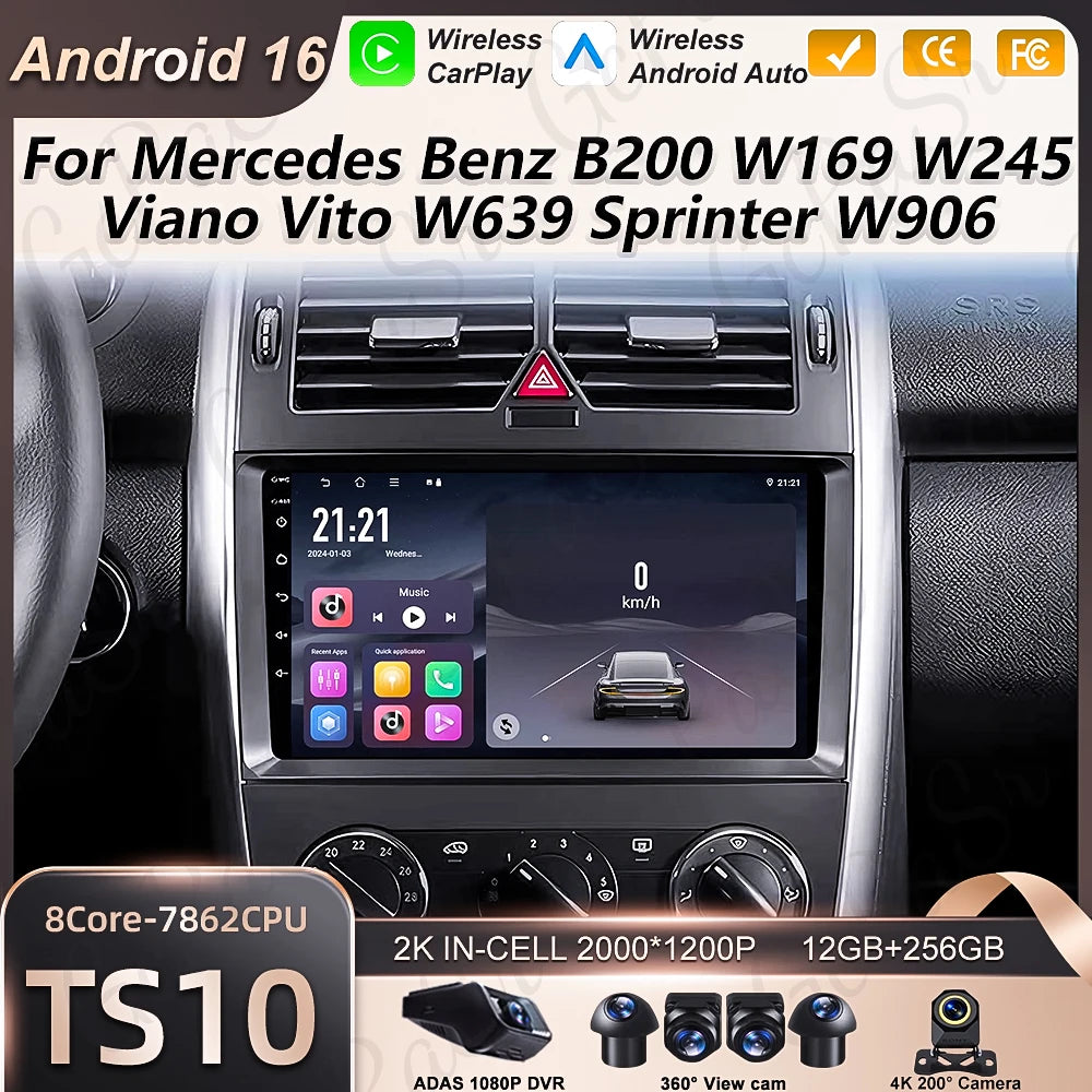 Carplay Car Radio For Mercedes Benz B200 A B Class W169 A160 A180 A200 A220 2009 -2012 And | AUTOKITSHOP