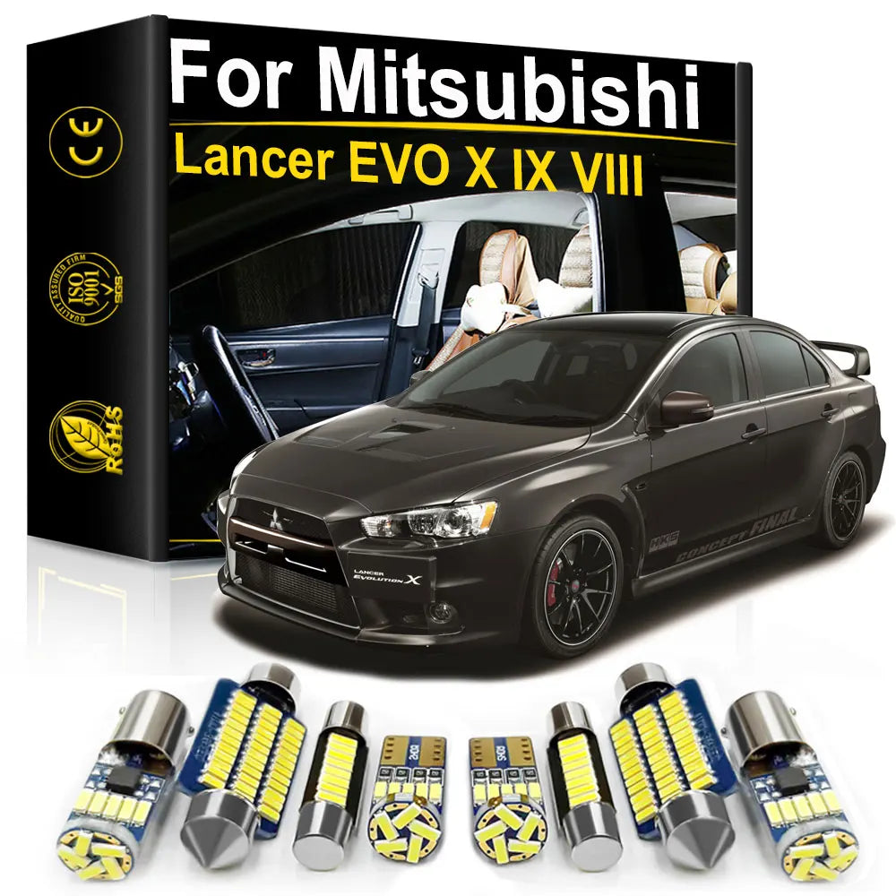 LED Interior Light Kit for Mitsubishi Lancer Evo X 10 Evolution 7 8 9 IX 2003-2016 - Canbus Dome Map Door Trunk Bulbs...