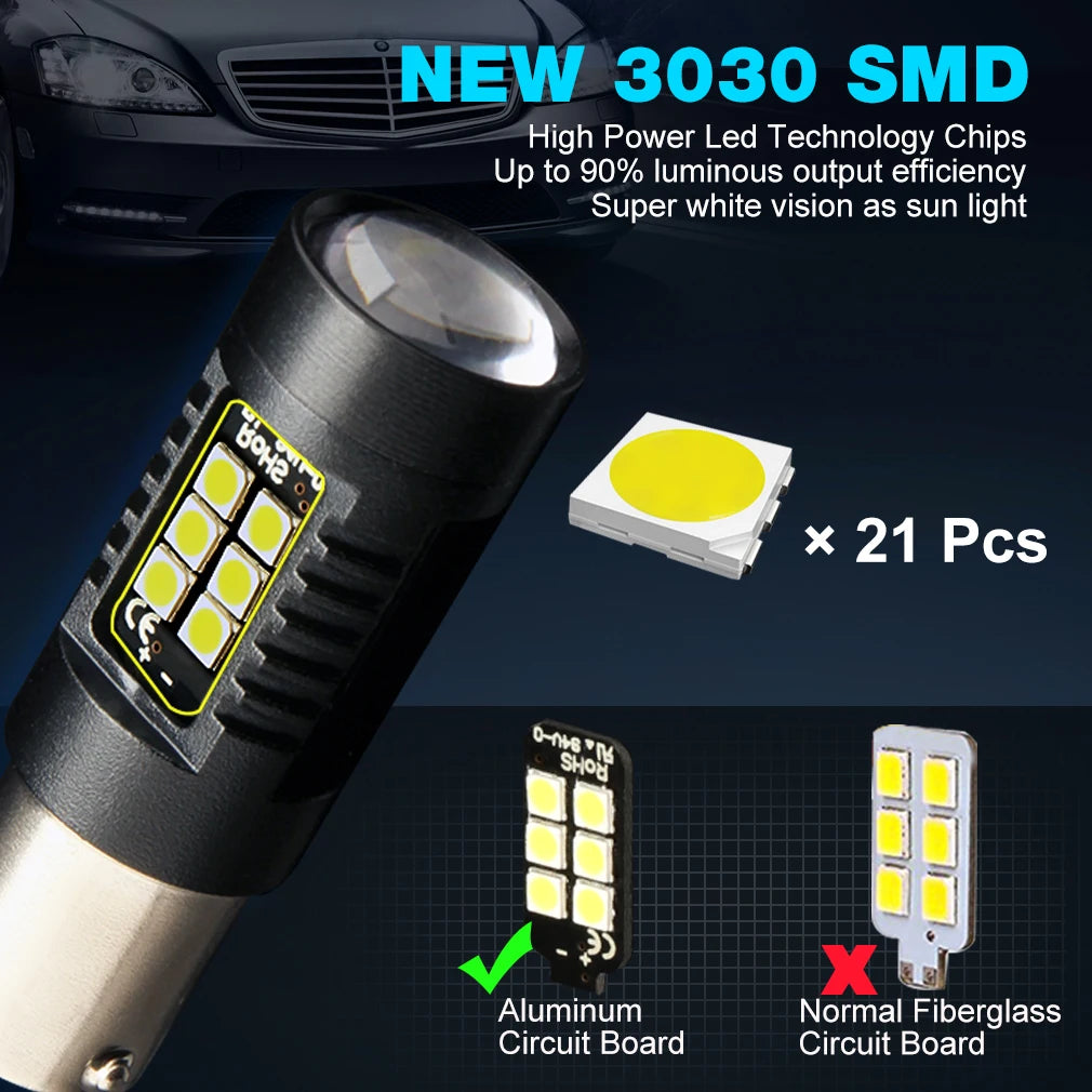 1156 BA15S P21W LED BAU15S PY21W BAY15D LED Bulb 1157 P21/5W R5W 21pcs 3030SMD Auto Lamp B