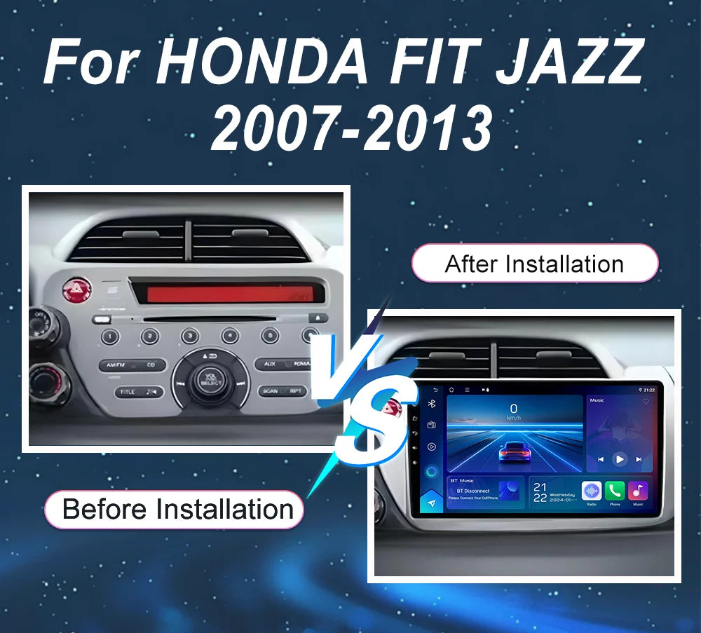 Car DVD Android 16 Radio Stereo For HONDA FIT JAZZ 2007-2013 Car Multimedia Player GPS Nav