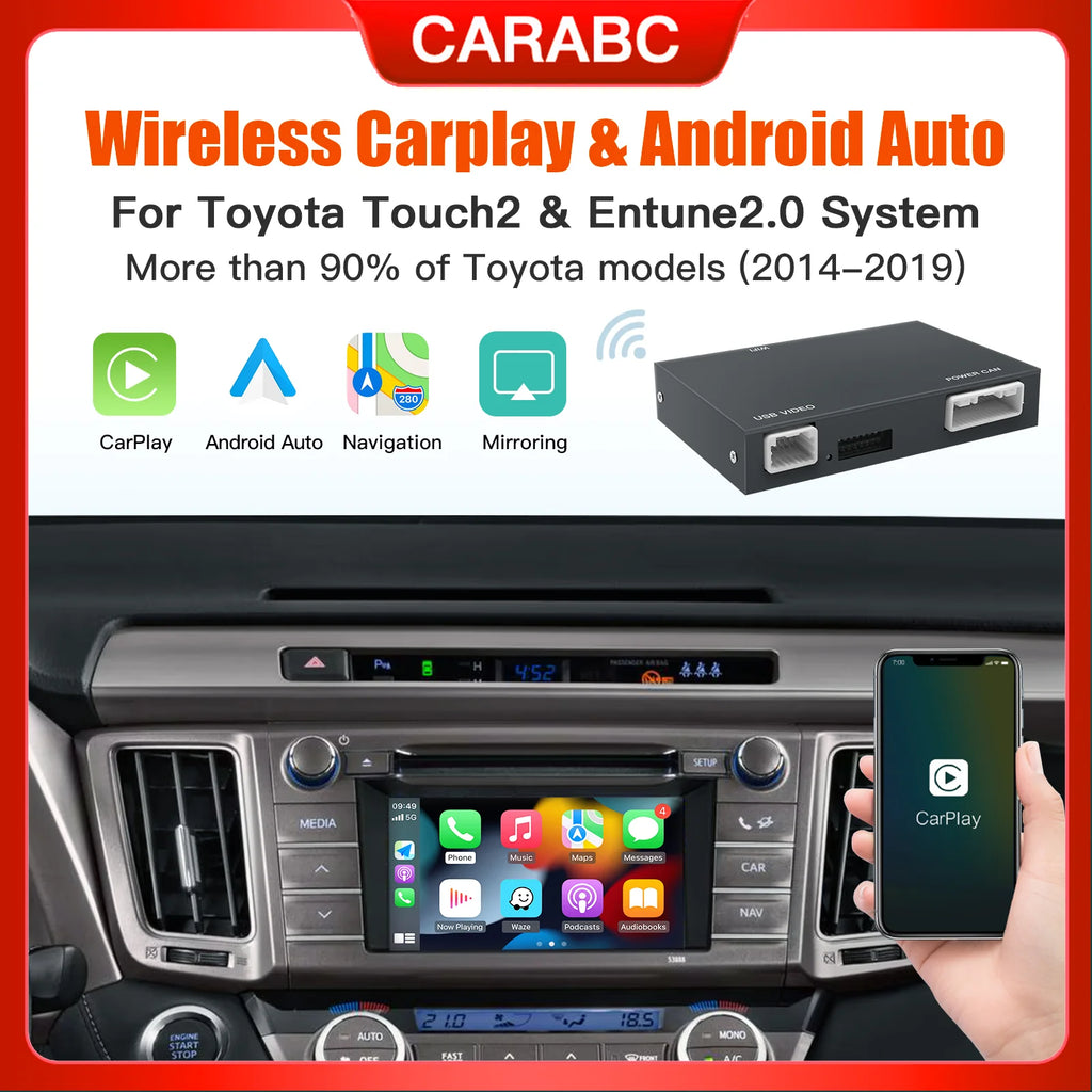 CARABC Wireless Carplay Android Auto module For TOYOTA CHR Corolla Camry Auris prius RAV4  | AUTOKITSHOP