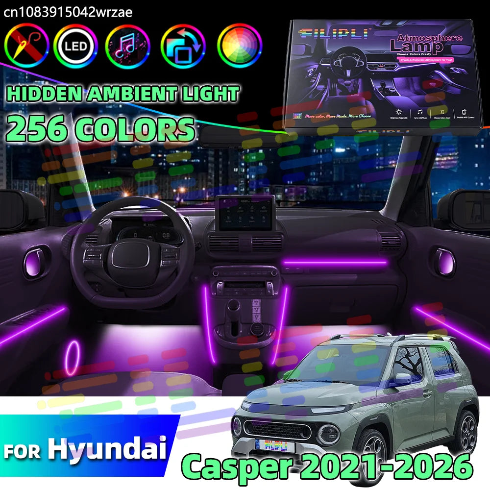 64 RGB - Neon Strip - for Hyundai 2021-2026 - App Control - Car Interior Lighting | AUTOKITSHOP