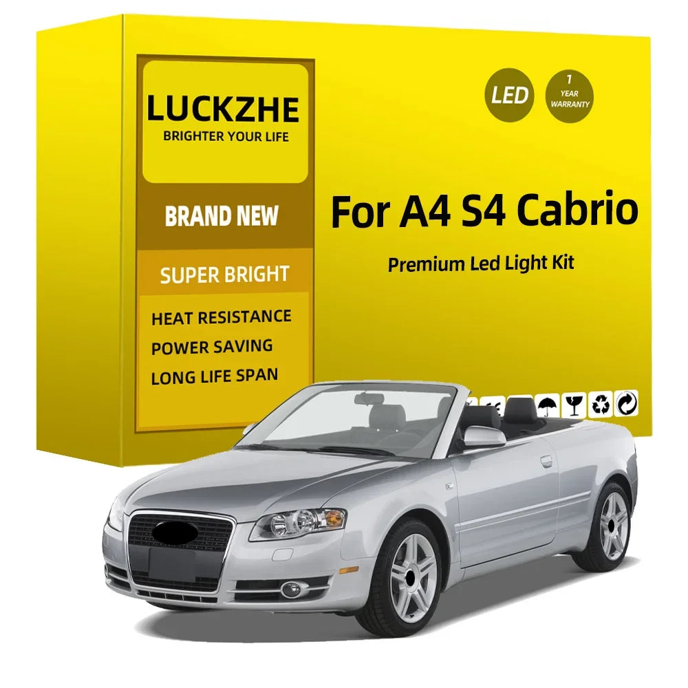 17-Piece LED Interior Light Kit for Audi A4 Cabrio S4 Cabriolet Convertible LED Reading Dome Map Bulbs Canbus No Erro...