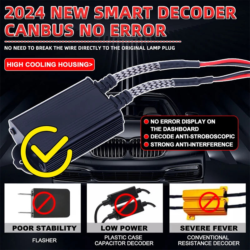 H7 Car Load Resistor Error Canceler LED Decoder Canbus Free Wiring Canceler Decoder Light