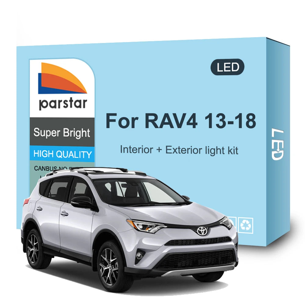 LED Interior and Exterior Light Kit For Toyota RAV4 2013 2014 2015 2016 2017 2018 Fog Lamp Turn Signal Backup Reverse LED Bulb