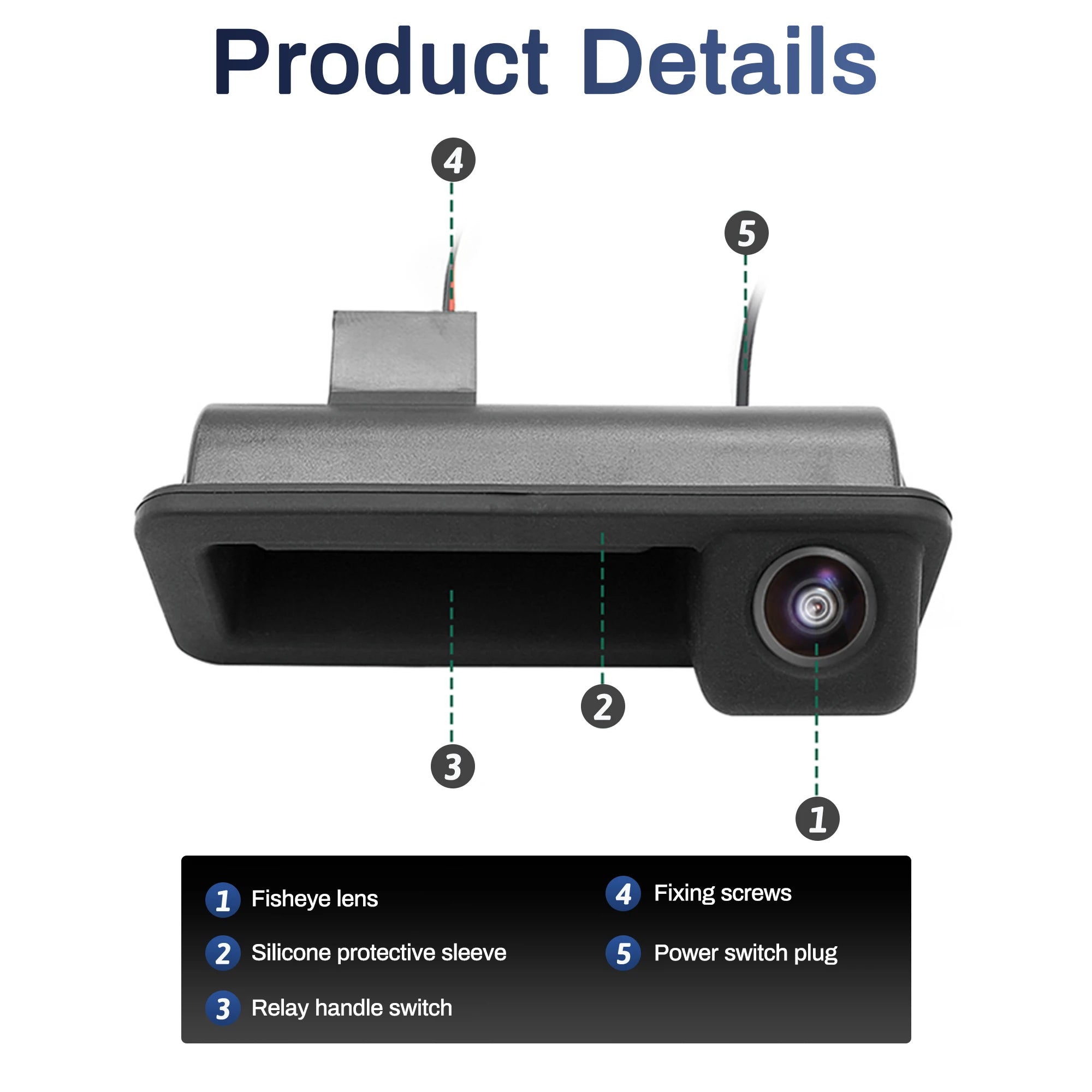 AHD 1080P 170°Trunk Handle Camera For Ford Mondeo MK4 CHIA-X Ford Fiesta ST Ford Focus Lan