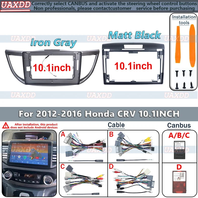 For 2012-2016 Honda CRV 10.1INCH 2Din Voiture DVD Radio Android Stereo Harnais Ecrans Navi