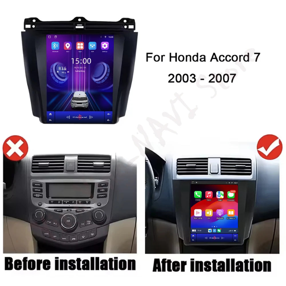 for Honda Accord 7 2003-2007 Car Radio Multimedia Player Android 16 BT 4G DSP Stereo WiFi