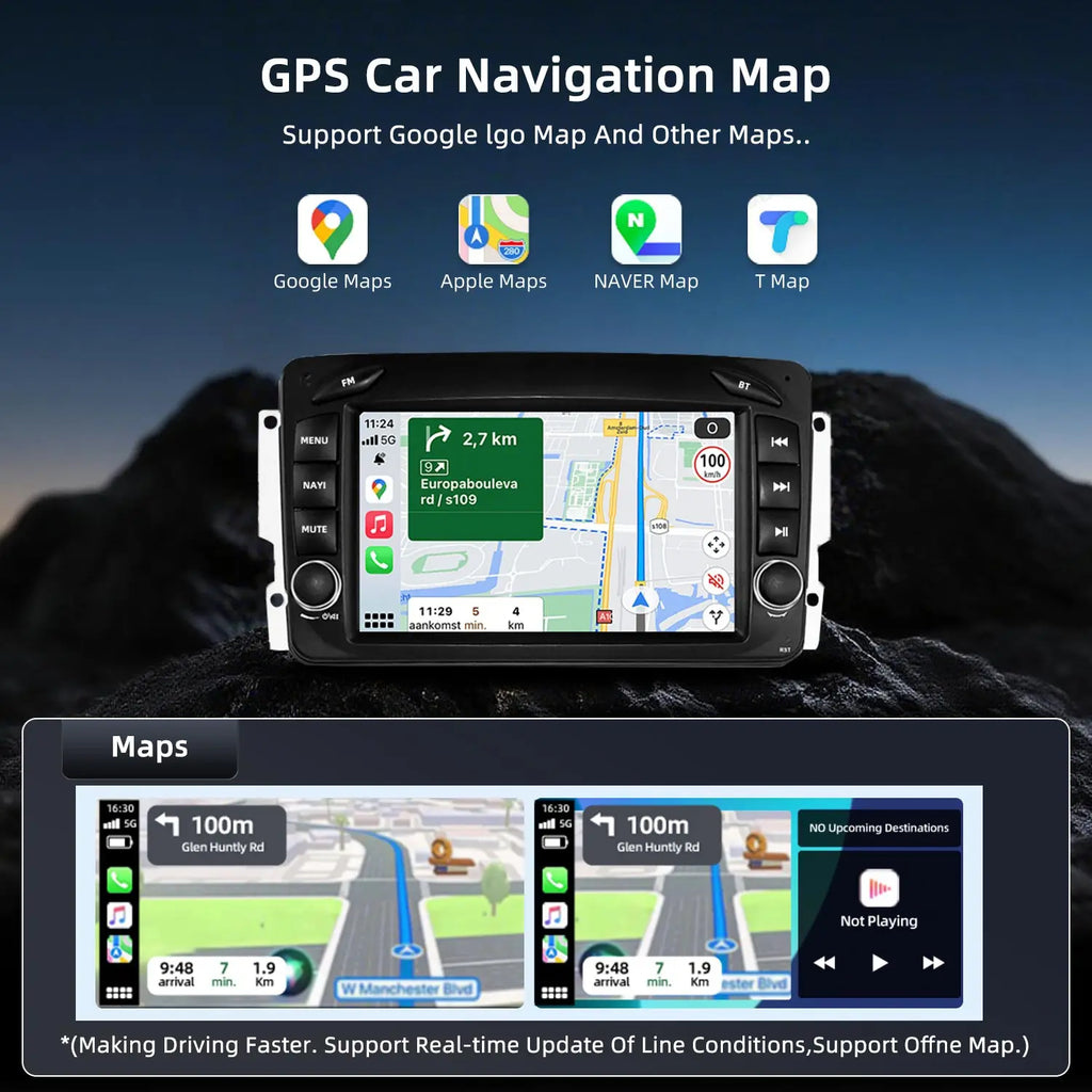 For Mercedes Benz CLK W209 G W463 1998-2004 Multimedia Audio Car Player with Navigation Ca