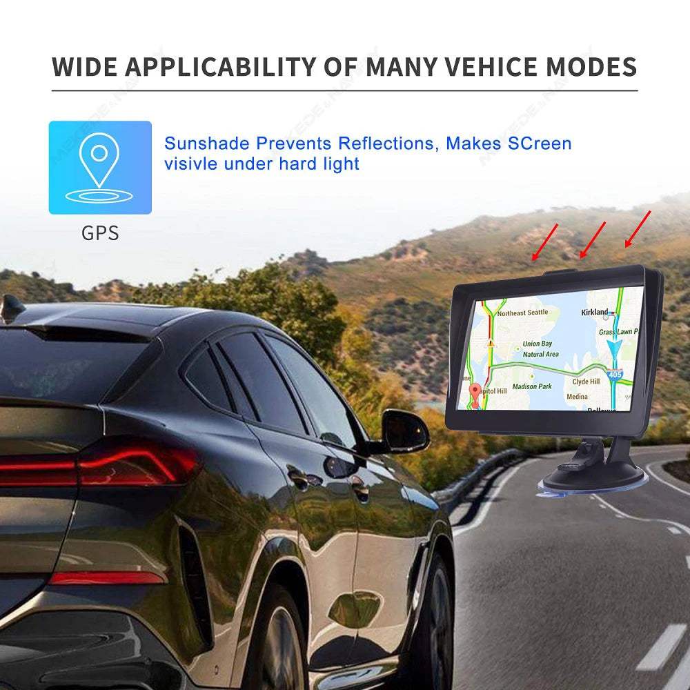 2025 Car GPS Navigation 7 Inch Touch Screen GPS Navigator Truck Support TF 2500mah New Eur | AUTOKITSHOP