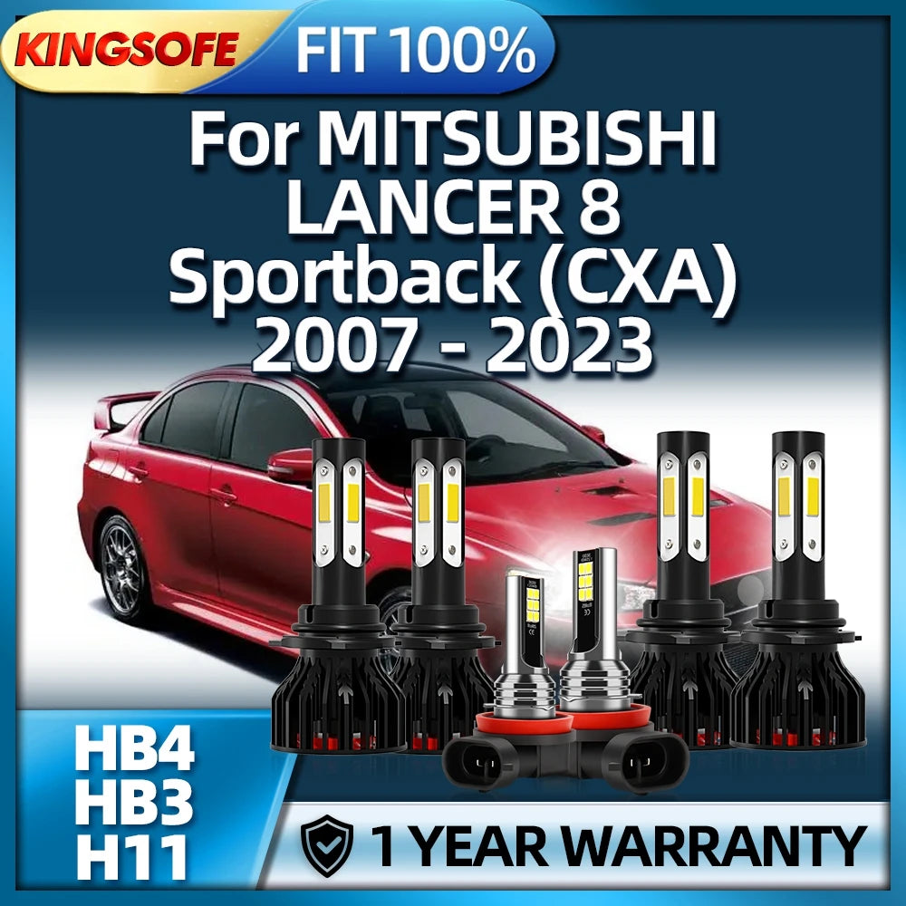 2/6Pcs 30000LM Led Headlight HB4 HB3 Car Fog Light H11 For MITSUBISHI LANCER 8 Sportback C