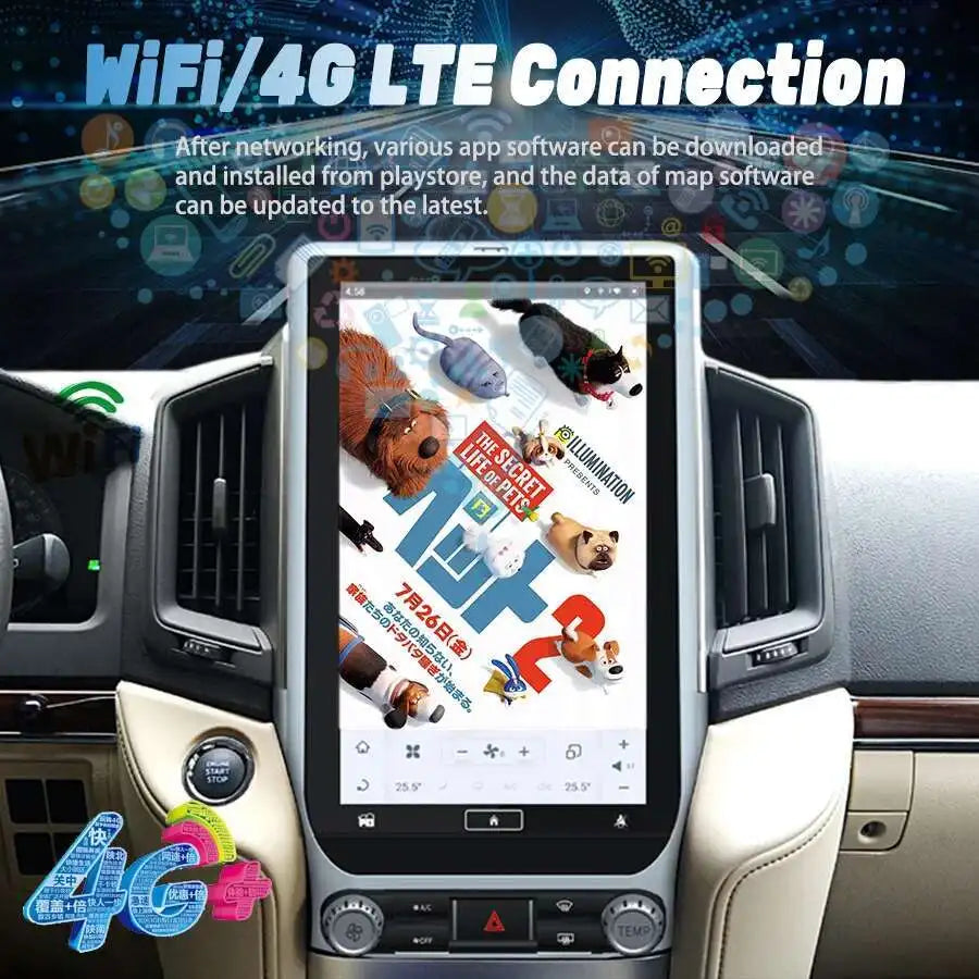 13.6inch Android Screen Car Radio For Toyota Land Cruiser 200 LC300 2016-2020 GPS Carplay  | AUTOKITSHOP