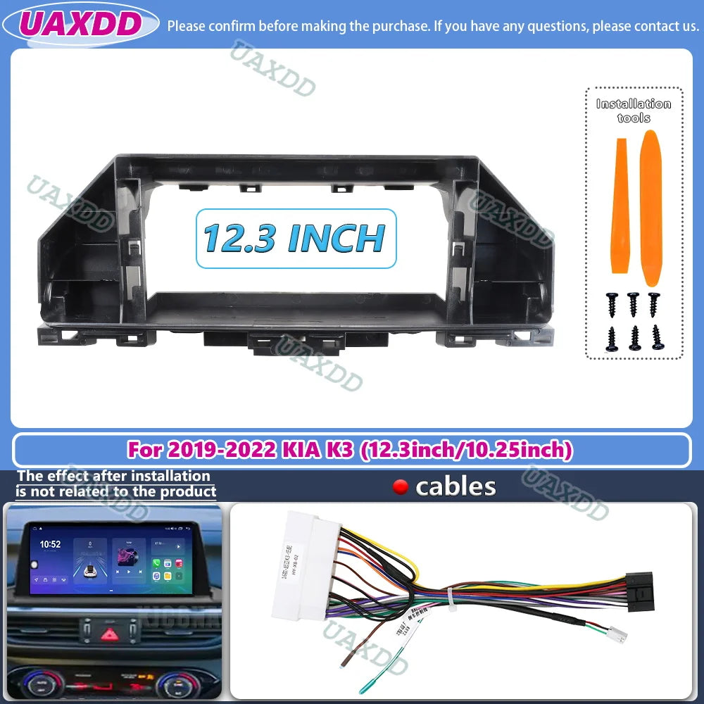 12.3 inch For Kia Cerato 4 Forte K3 2019-2022 Frame Audio Adaptor Dash Trim Kits Facia Pan