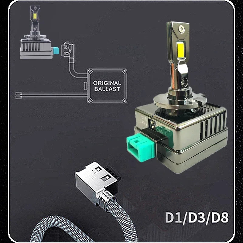 M13 90W CANBUS D1 D1S D2S D3S D4S D5S D8S LED Headlight Turbo fans auto led headlamp led h