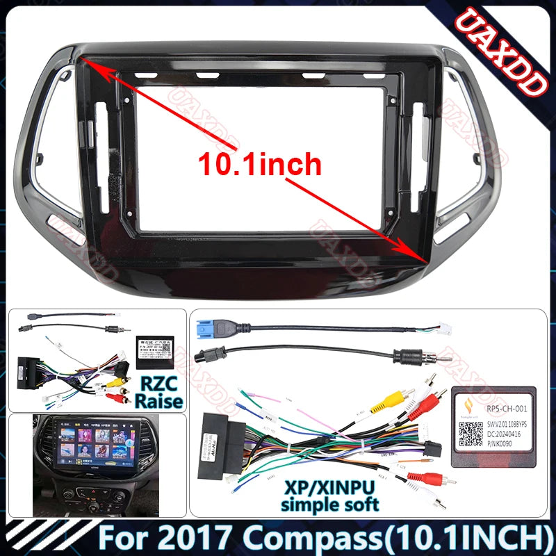 For Jeep 2017 Compass 10.1 Inch Car Radio Android Stereo Audio Screen Multimedia Video Pla