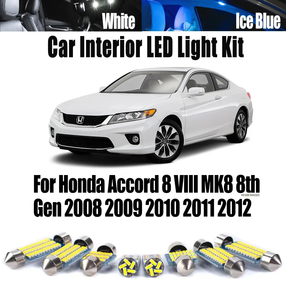 17-Piece LED Interior Light Kit for Honda Accord 8 VIII MK8 8th Gen - Canbus Error-Free Bulbs | AUTOKITSHOP