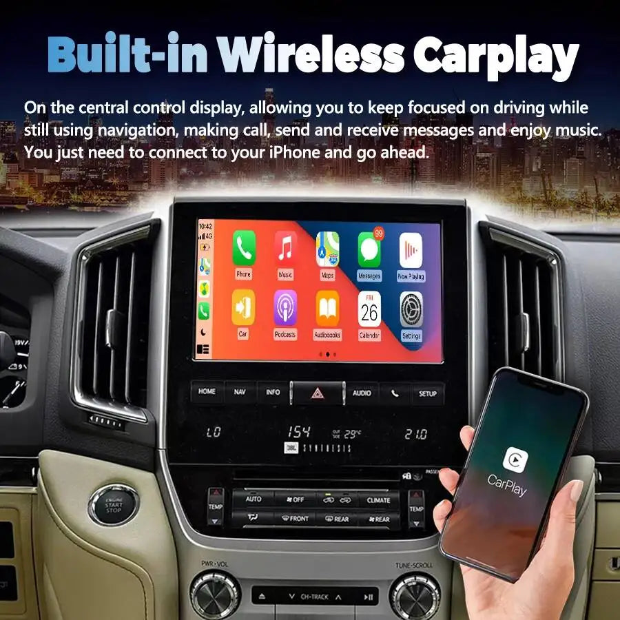 Car Multimedia Carplay 10" Navigation Radio Stereo Video Player Qled Screen For Toyota Lan | AUTOKITSHOP