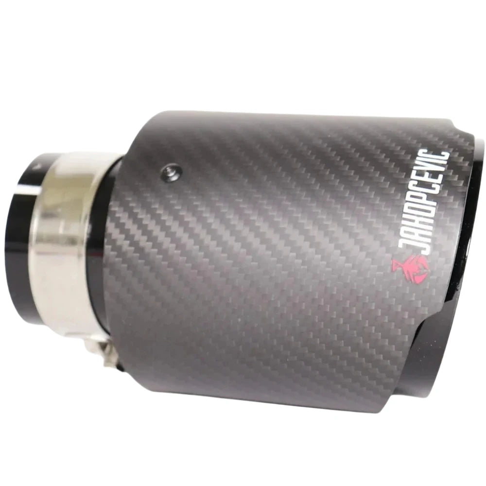 1 Piece Car Matte Carbon Fiber Muffler Tip Universal Exhaust System Pipe Mufflers Nozzle Tip Str - Automotive LED Light
