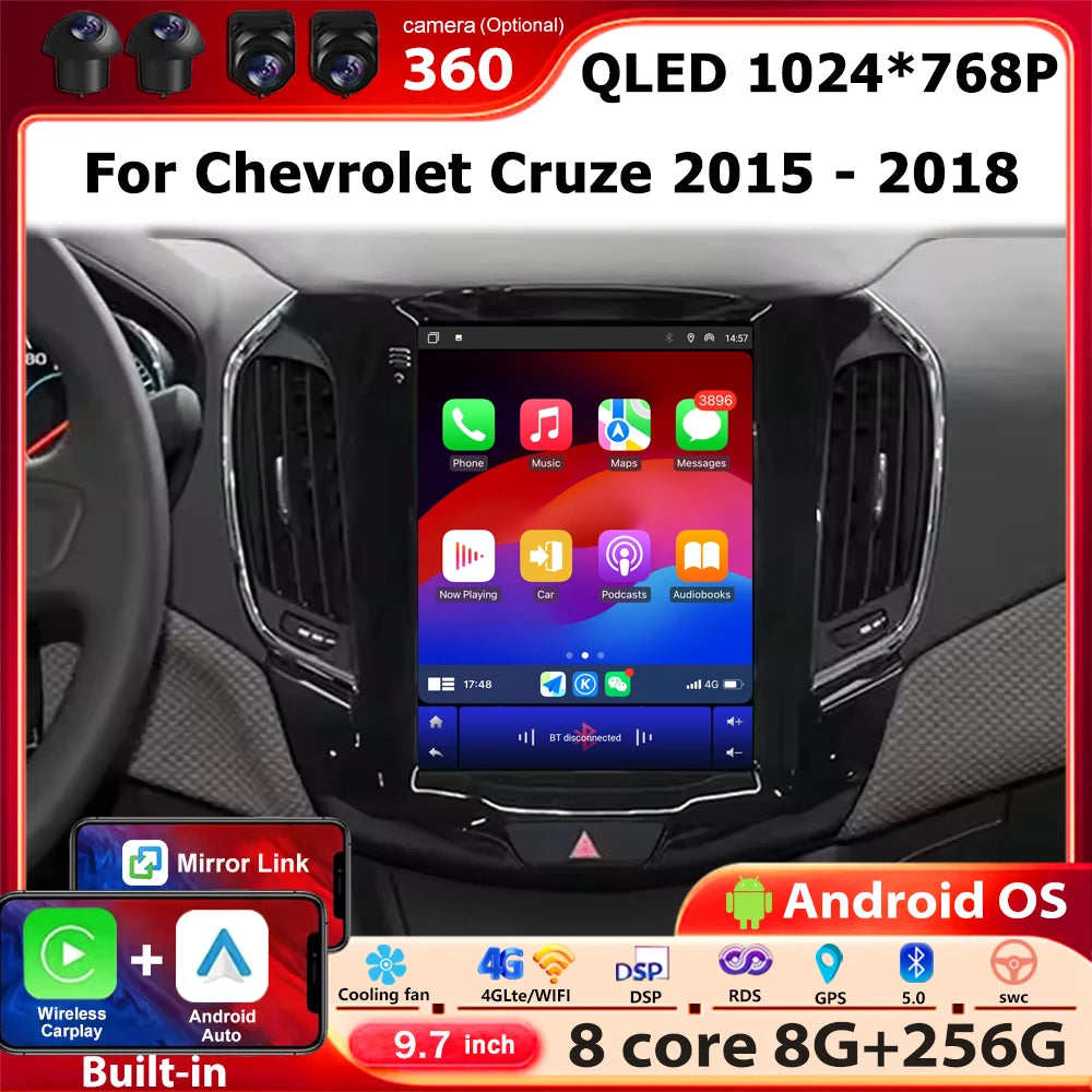 9.7 Inch For Chevrolet Cruze 2015 2016 2017 2018 Android 16 Car Radio Multimedia Video Pla