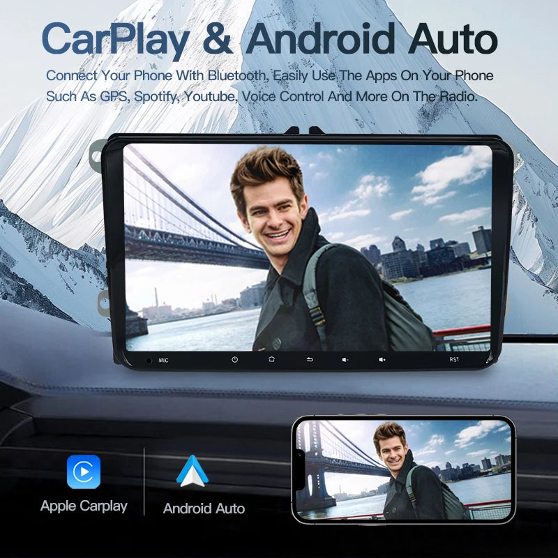 SZLELV Video Car Autoradio Player BT RDS Radio Mirrorlink Android Auto Carplay For Volkswa