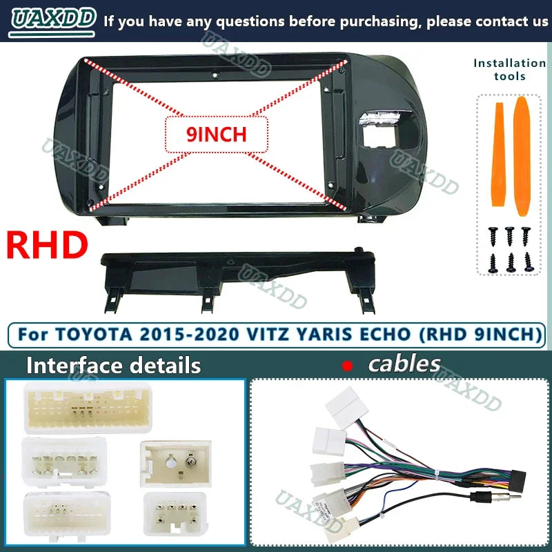 For Toyota 2015-2020 Vitz Yaris Echo RHD 9inch Car Radio Android DVD GPS Stereo Audio Scre