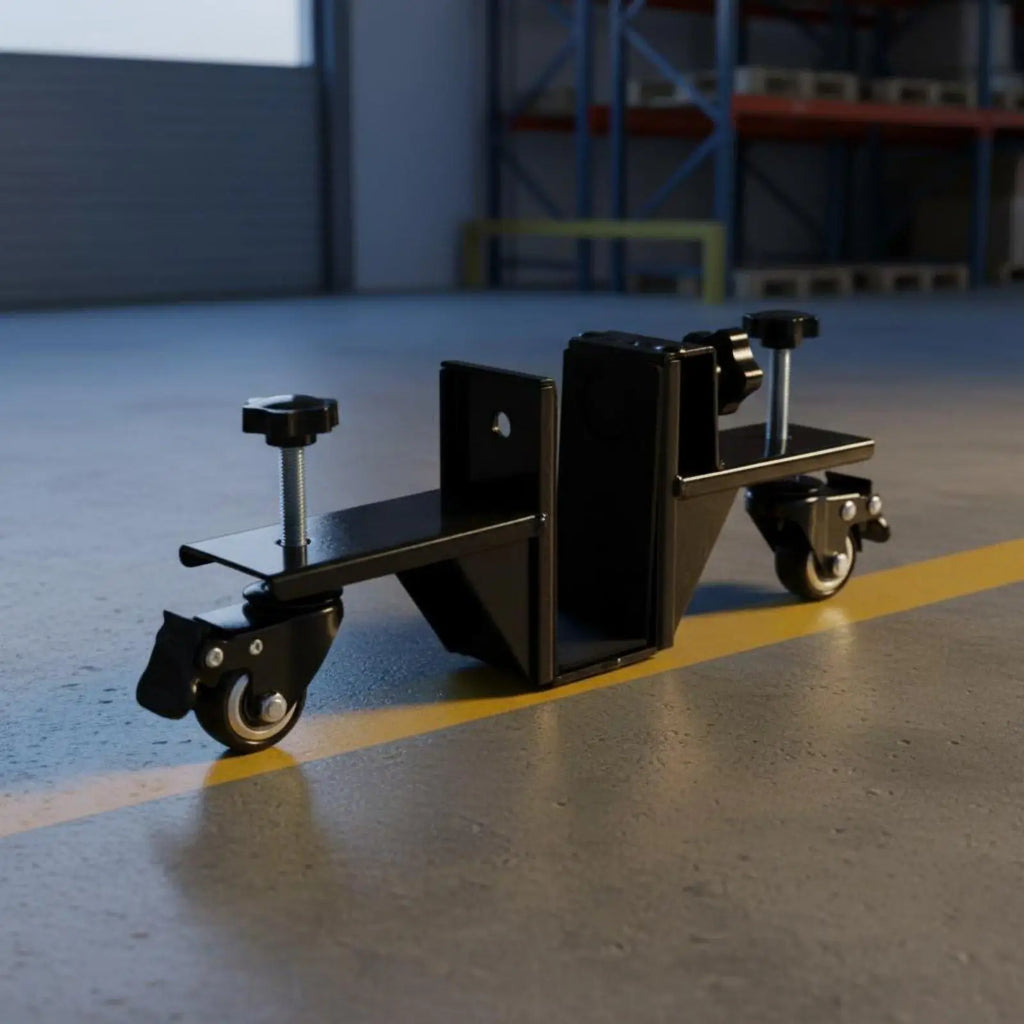 Adjustable Door Dolly Lockable Wheels Panel Dolly for Warehouse - Automotive LED Light