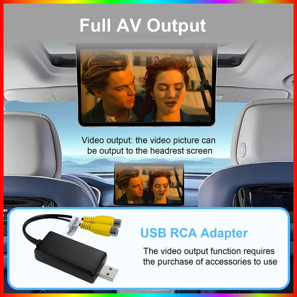 Headrest Screen HD USB to RCA Adapter Android Usb Video Output RCA Line Cable AV OUT For C | AUTOKITSHOP