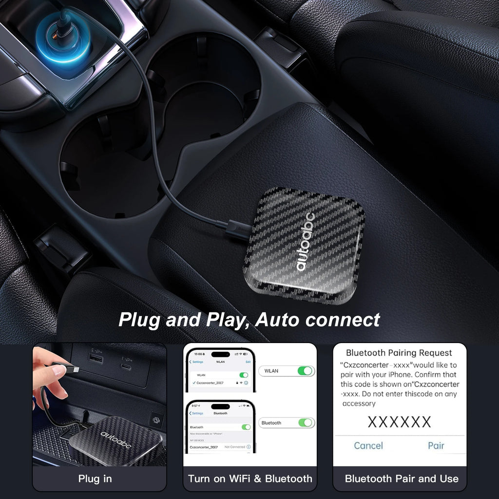2025 Smart Wireless Android Auto CarPlay Ai Box TV Box Wifi Built-in Play Store Netflix Yo