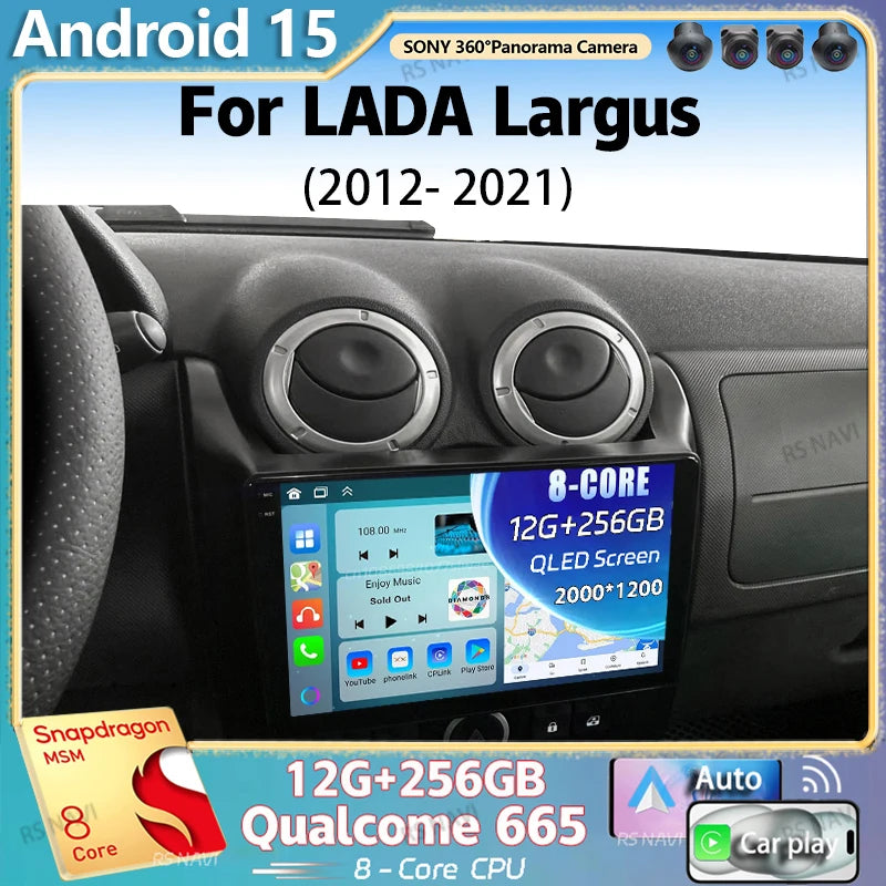 Android 16 For LADA Largus 2012 - 2021 2K QLED Android Car Radio Multimedia Video Player G