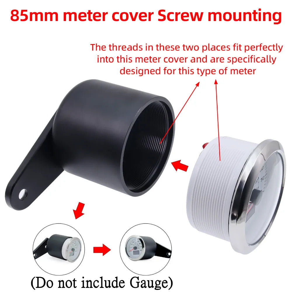 1 Piece 85mm Universal Single Hole Car Gauge Holder Mount Holder Pillar Pod Bracket Aluminum Bla - Automotive LED Light