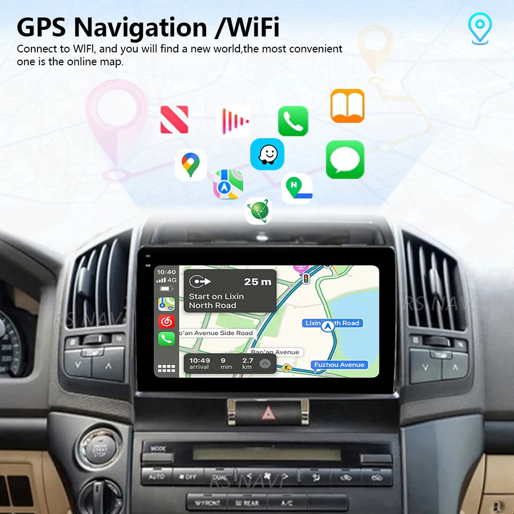 Android 16 Carplay Auto Qualcomm 2K QLED Screen Car Radio Player For Toyota Land Cruiser 1