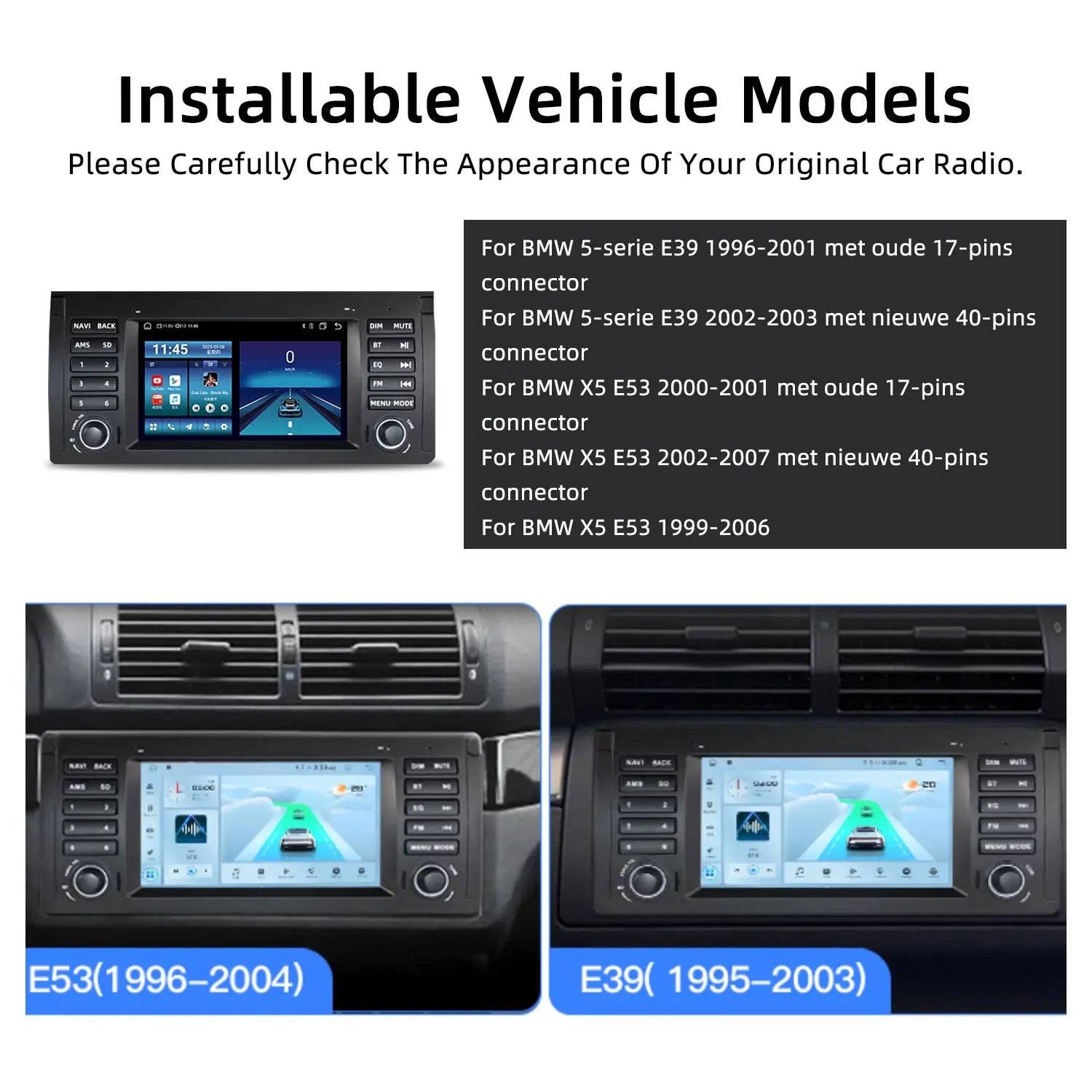 For BMW 5 Series E39 (2004-2012) Android 13 Car Multimedia Audio Player Stereo Radio with