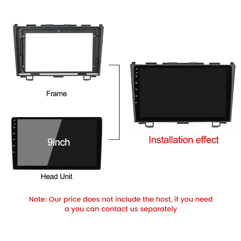 9inch Android Car Radio Fascia Adapter For Honda CRV CR-V 3 RE 2006 - 2012 Headunit Frame