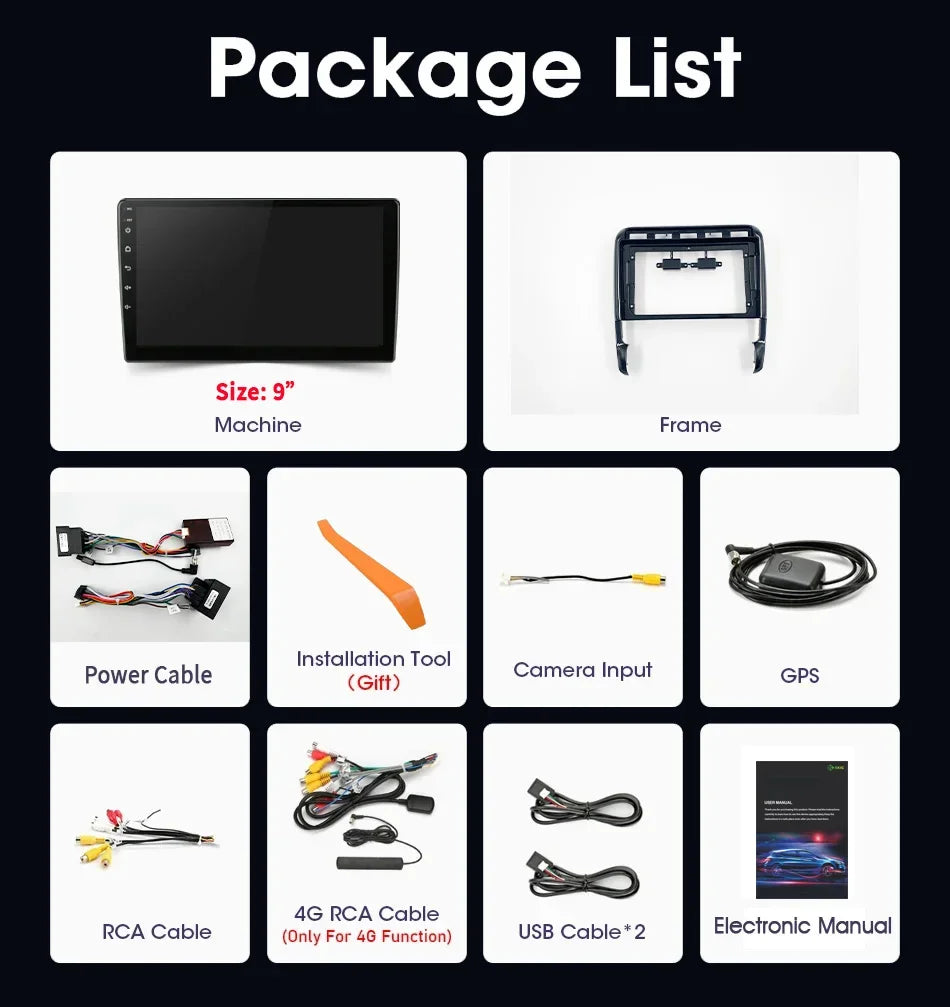 Car Radio For Porsche Cayenne I 1 9PA 2002-2010 Android 14 Wireless Bluetooth Carplay Touc