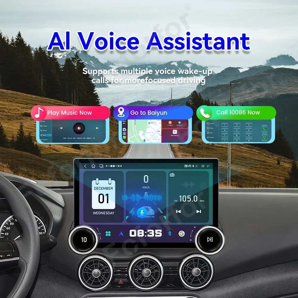 Elite Premium Modern 11.5 Inch Android 15 Full HD Touch Wireless CarPlay GPS Multimedia He