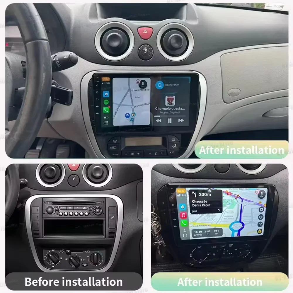 For Citroen C2 C3 2001 2002 2003 - 2010 Android 16 Auto Radio Stereo Multimidia Player GPS